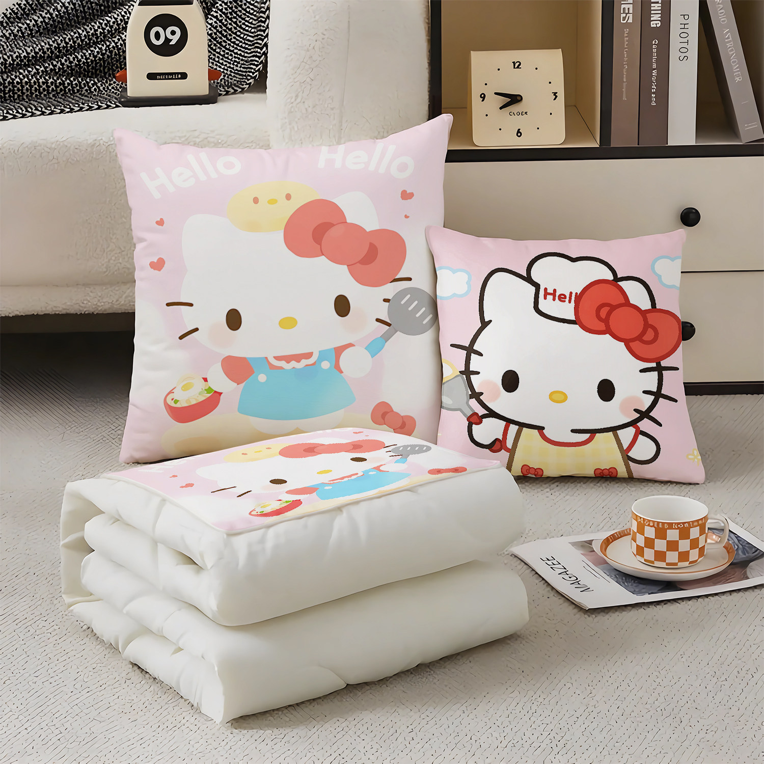 hellokity抱枕超软两用多功能空调被办公抱枕被二合一枕头被