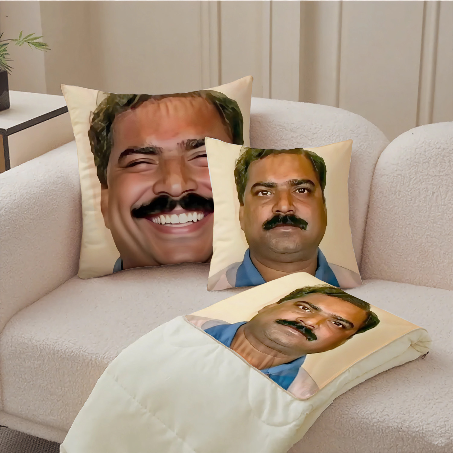 印度人头像抱枕超软两用多功能空调被办公抱枕被子二合一被子男生,居家布艺,抱枕被,淘宝优惠券,粉丝福利购,淘宝优惠卷