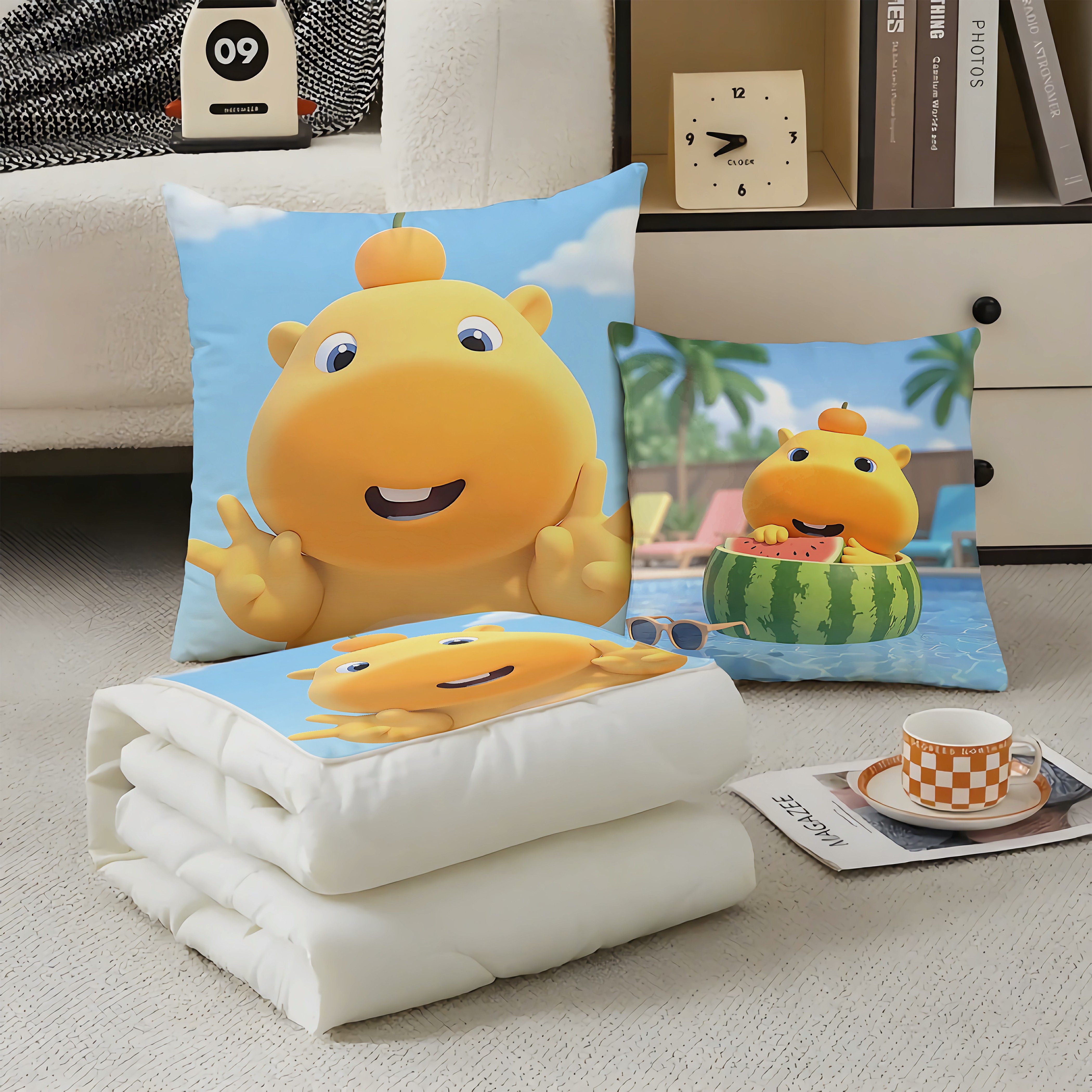 水豚噜噜抱枕超软两用多功能空调被办公抱枕被子二合一被子卡通,居家布艺,抱枕被,淘宝优惠券,粉丝福利购,淘宝优惠卷