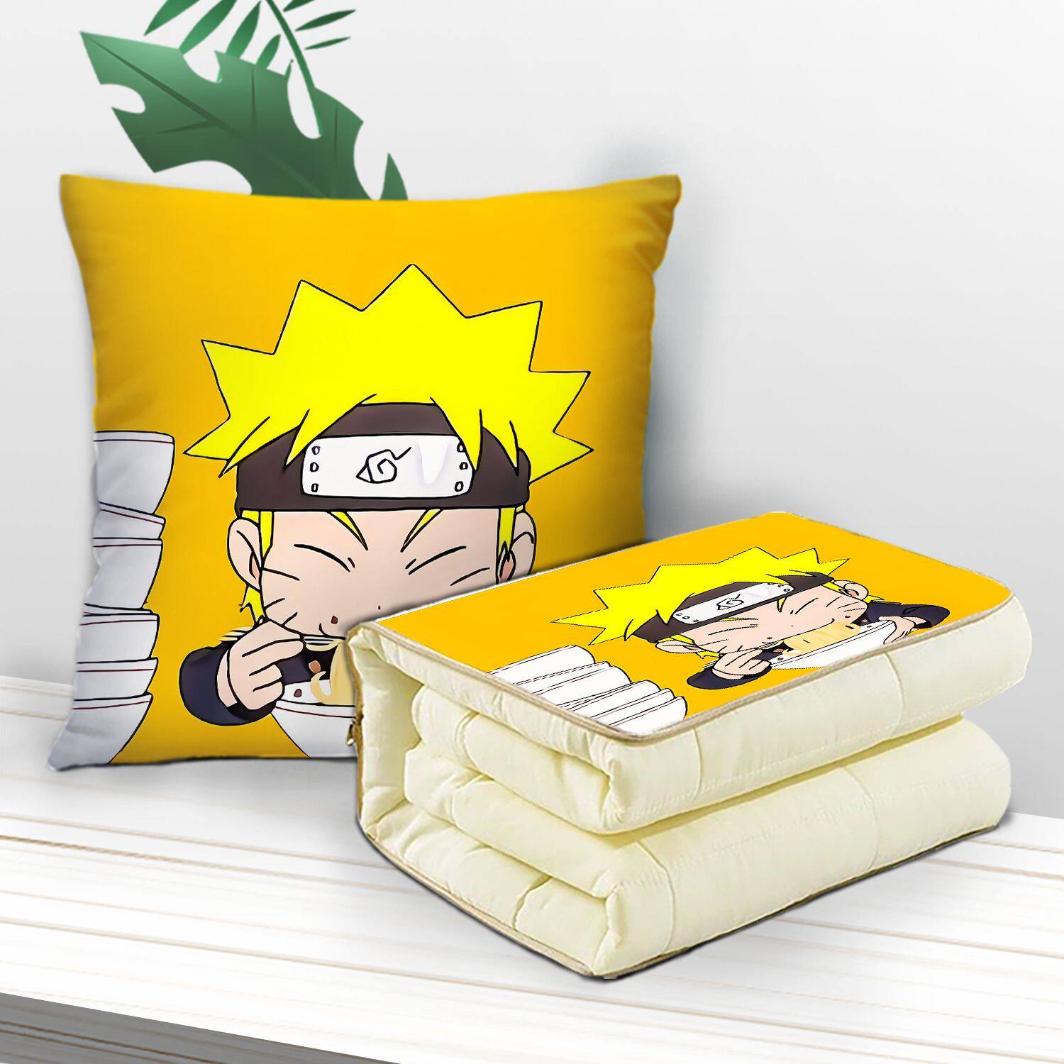 火影忍者抱枕被两用多功能空调被办公室抱枕毛毯二合一宿舍被子