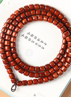 红木小叶紫提佛珠桶珠老料高密高油串珠配珠文玩念珠素珠原木手串