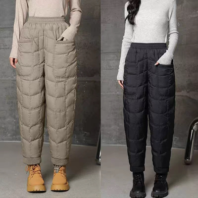 2025冬季新款棉裤女防风保暖外穿轻薄宽松休闲束脚加厚哈伦棉裤潮