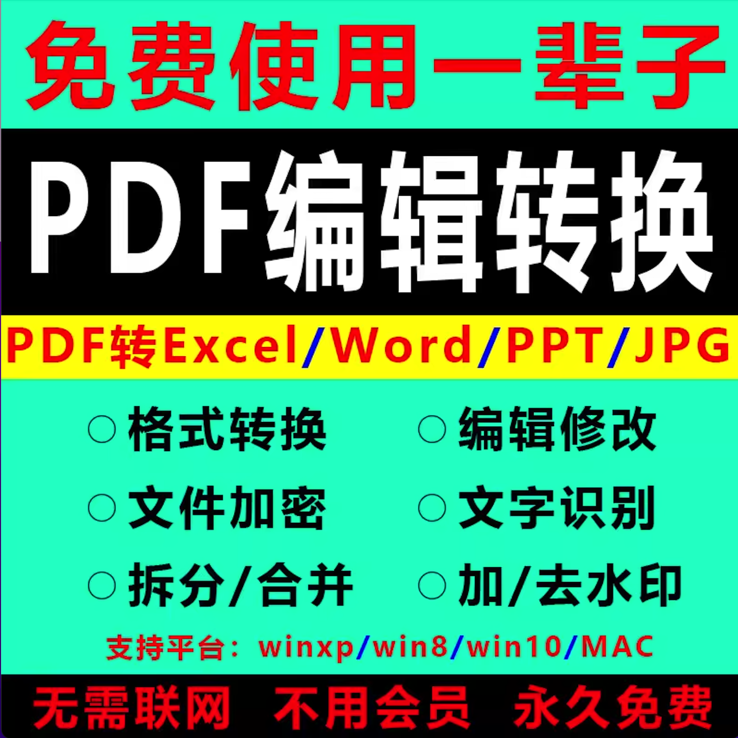 看pdf转word软件编辑器图片转换修改拆分合并压缩加密阅读MAC版