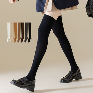 加长筒过膝袜子女秋冬防滑压力瘦腿高筒棉袜护膝盖jk女士长袜无骨