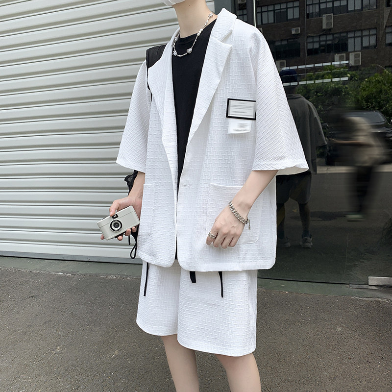 港风华夫格休闲痞帅套装TZ64-P65,男装西服套装,星座313A(原308A-2)