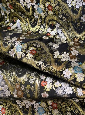 西阵织金汉服森系碎花布料