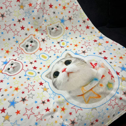 [现货按下单顺序发]香香软软的小泡芙同款星星毯法兰绒