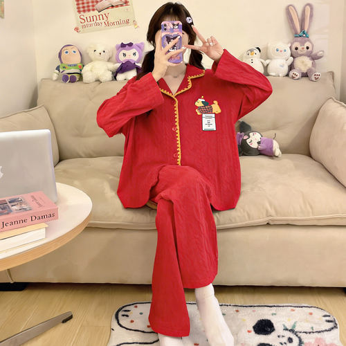 2026新款春秋季睡衣女款冬天纯棉