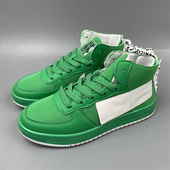 外贸品牌断码 女系带圆头百搭舒适学生运动鞋 40码 休闲绿色高帮板鞋