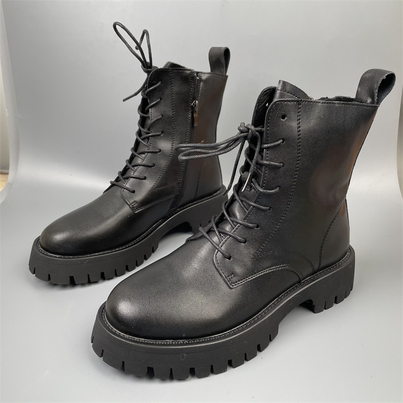 品牌39码40码英伦真牛皮马丁靴女