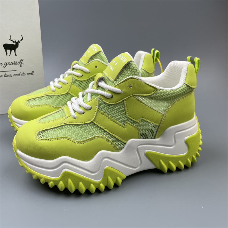 2025夏款内增高真皮老爹鞋女33码