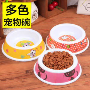 满28包邮狗狗水碗中小型犬泰迪食盆宠物用品单碗无毒卡通狗碗狗盆