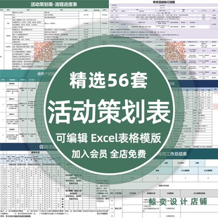 活动策划营销运营计划流程表物料清单报价预算费用excel表格模板