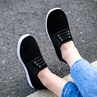 春秋手工老北京布鞋男女休闲鞋一脚蹬透气柔软防滑中老年套脚单鞋