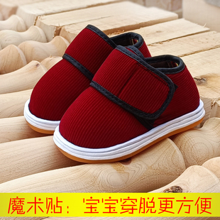 春秋儿童手工布鞋 1-3岁防滑软底男女宝宝学步鞋魔术贴纯棉千层底