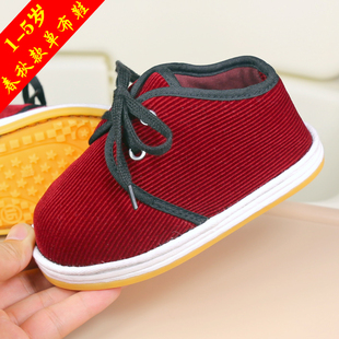 春秋手工千层底宝宝布鞋男女童鞋 1-5岁学步鞋灯芯绒透气软底防滑