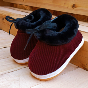 冬季传统手工千层底儿童棉布鞋加厚绒保暖耐磨防滑男女宝宝学步鞋