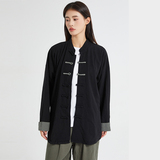 春秋中式复古太极服汉服风拼接亚麻棉麻衬衫A321-1-C631-P70，男装衬衫，电商A321-1（原钱塘6020）