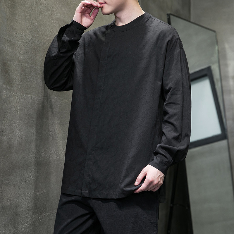 春夏提花风男女复古茶服新中式禅服打底汉服A321-1-T822-P65图片
