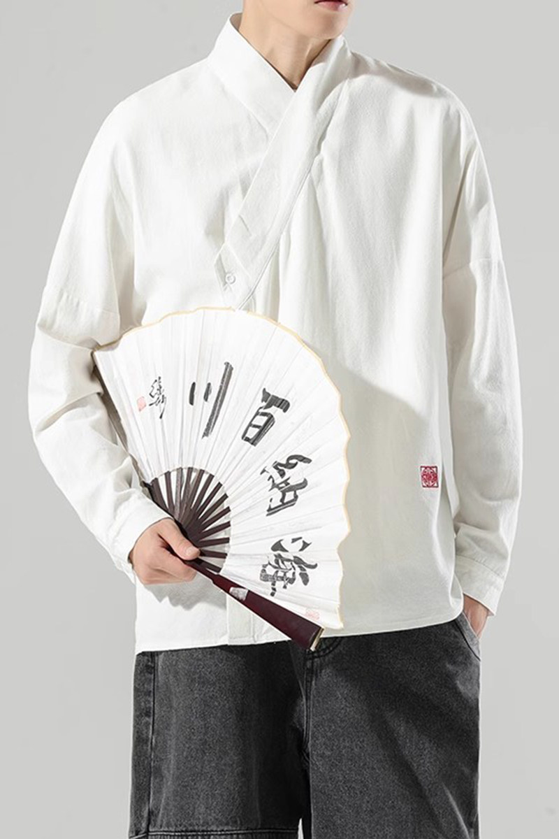 风男装亚麻长袖T恤唐装衬衣中式汉服佛系内搭A321-1-T821-P65,男装T恤,电商A321-1（原钱塘6020）