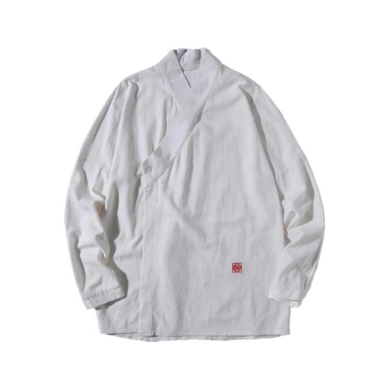 风男装亚麻长袖T恤唐装衬衣中式汉服佛系内搭A321-1-T821-P65,男装T恤,电商A321-1（原钱塘6020）