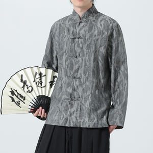 风夏季超轻薄天丝防晒唐装中式提花外套衬衫A321-1-C655-P75图片