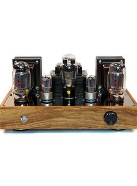 青柠 6N8P推KT88/EL34/6550单端电子管功放机 10WX2 紫檀实木机箱