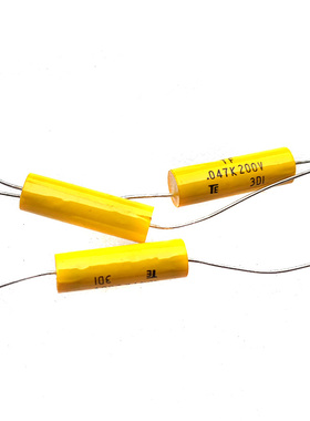 TE 东京电子200V 473 薄膜耦合轴向电容47nf 0.047uf 黄色铜脚