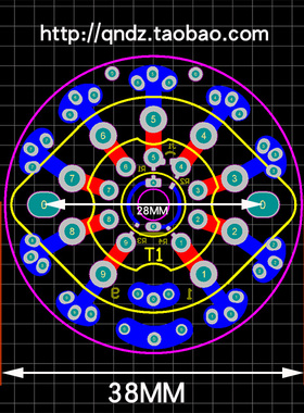 4脚 8脚 9脚 EIZZ 特氟龙电子管座用搭棚转换板 PCB直径38MM