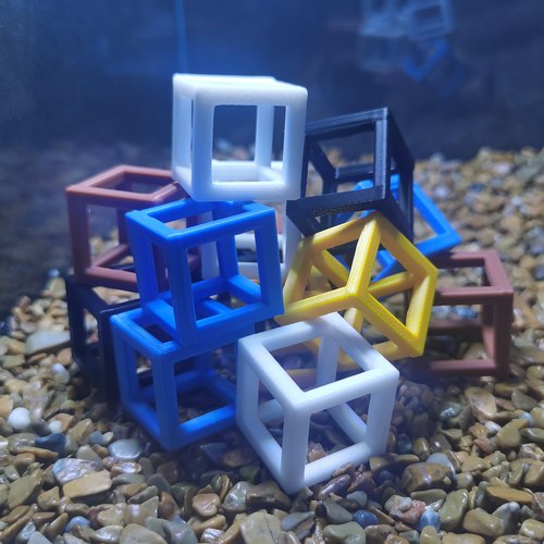 水族立方体鱼缸造景装饰品小鱼躲避屋虾屋虾洞穴3d打印鱼缸装饰