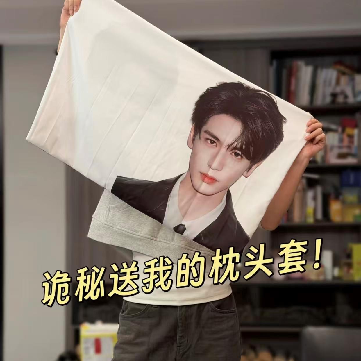 明星枕头套来图定制白底图片枕头学生寝室女生宿舍安全感陪睡靠枕