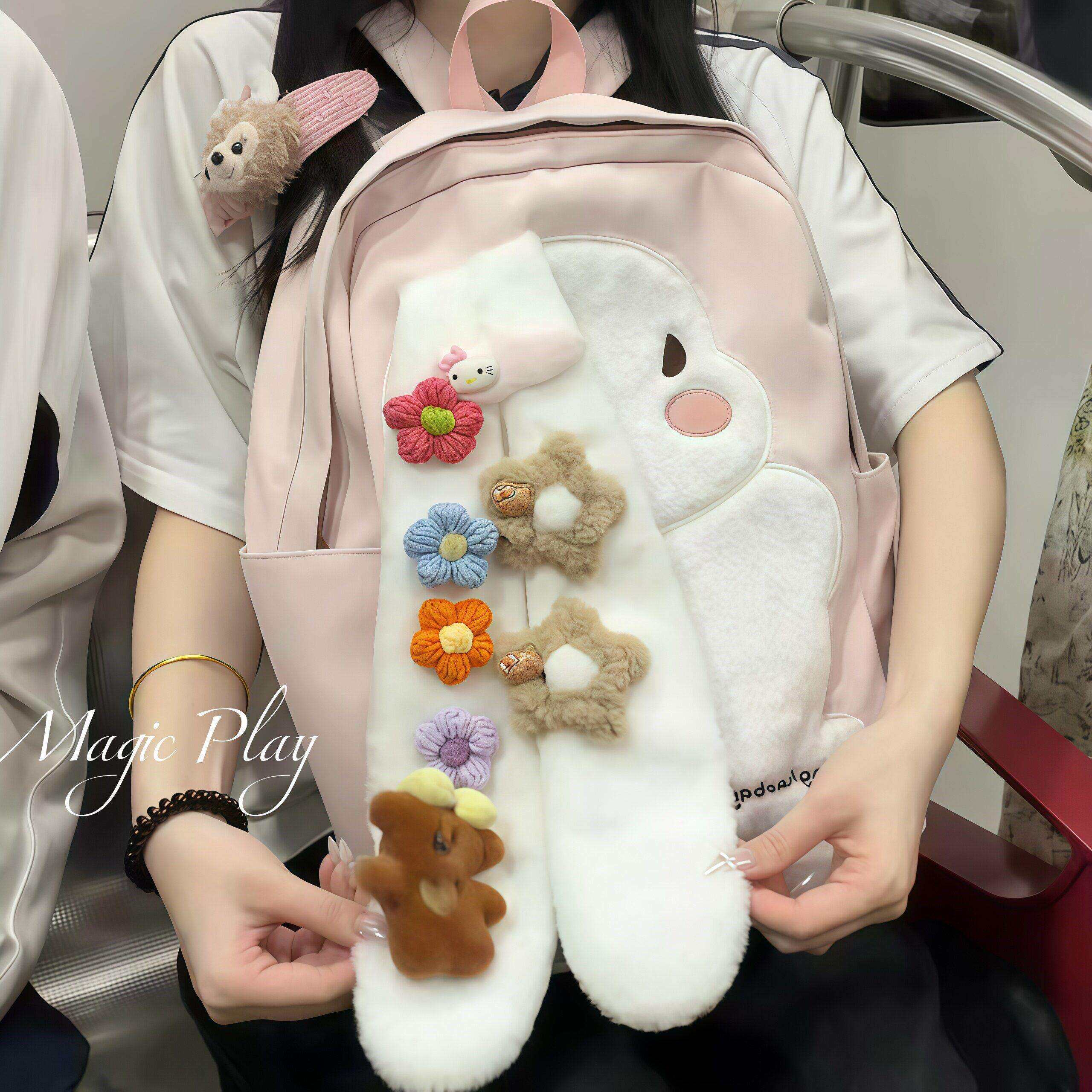 长耳朵兔子揹包高颜值少