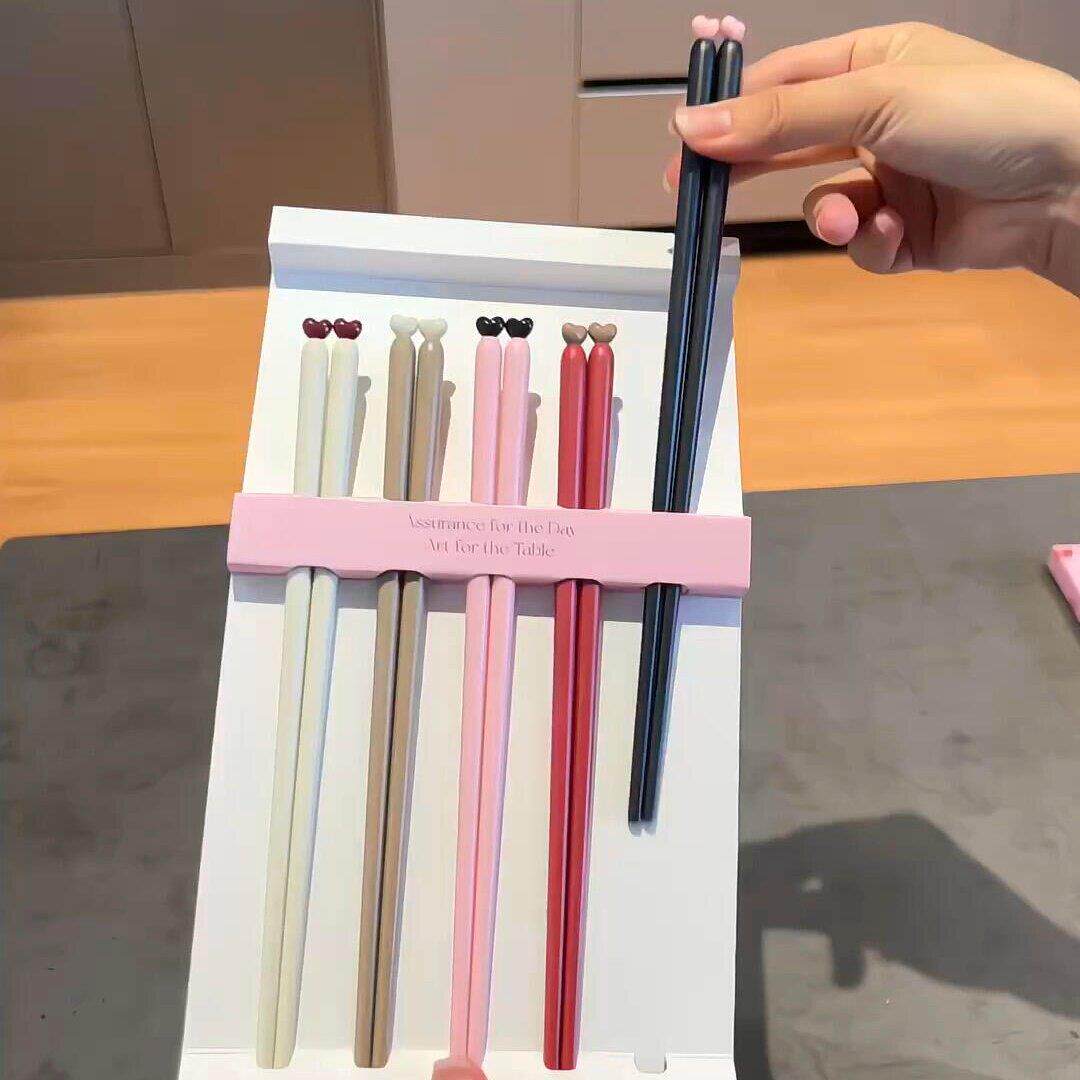 多巴胺爱心筷子ins风合金