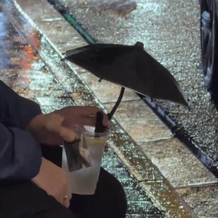 黑色遮阳伞防晒可弯曲户外防水夹子伞便携迷你小雨伞车载