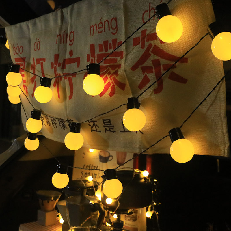 INS风露营野营大圆球装饰灯串