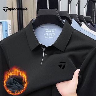 Taylormade泰勒梅高尔夫男士长袖T恤户外运动休闲翻领加绒polo衫