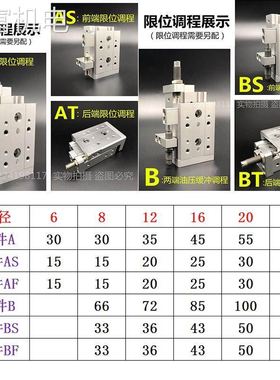 非实 EMC亿太诺精密滑台气缸ELQ6/L8/12/16/20/25X10X20X30X40X5