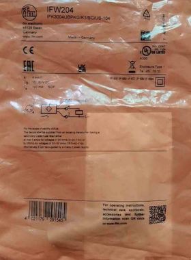 ... IFM易福门 IFW204 接近开关 销售