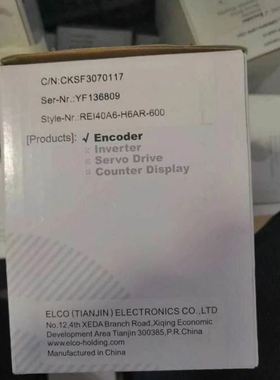 宜科ELCO旋转编码器REI40A6-H6AR-600 YF136809 CKSF30701117