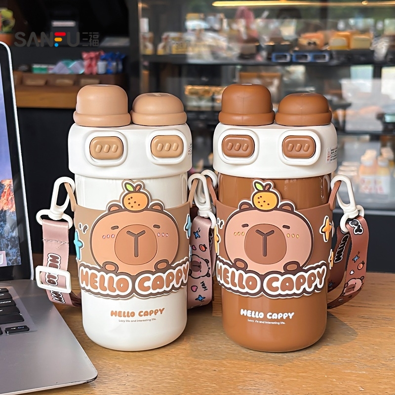 三福初和水豚双饮杯不锈钢保温杯540ML 创意时尚水杯846800