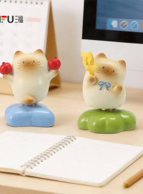 三福森之物猫猫PAI转转盲盒公仔摆件 文创用品装饰性摆设858058