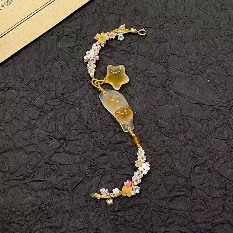 新款桂花猫手工编织手链可爱猫咪蝴蝶编绳逐秋桂花树上2025秋冬款,饰品/流行首饰/时尚饰品新,手链,淘宝优惠券,粉丝福利购,淘宝优惠卷