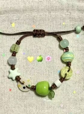 青苹果乐园小众设计彩色串珠手链高颜值可爱甜美清新2025新款手饰