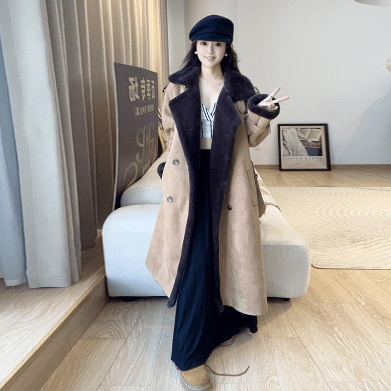 2024冬新款麂皮绒大衣皮草