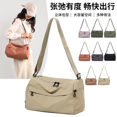 新款百搭通勤单肩布包大容量轻便斜挎包包男女户外运动托特旅游包