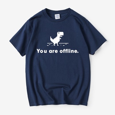 谷歌断网you are offline 404程序员it 极客恶搞t恤短袖圆领夏季