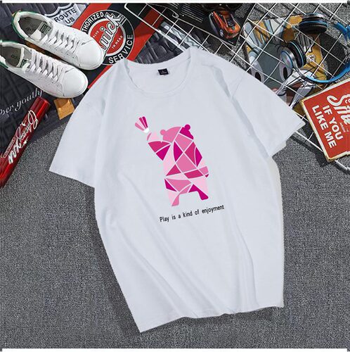 男熊本熊羽毛球服文化衫女纯棉透气短袖队服定制印字运动服上衣