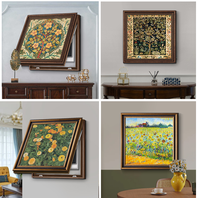 正方形配电箱简美挂画免打孔壁画