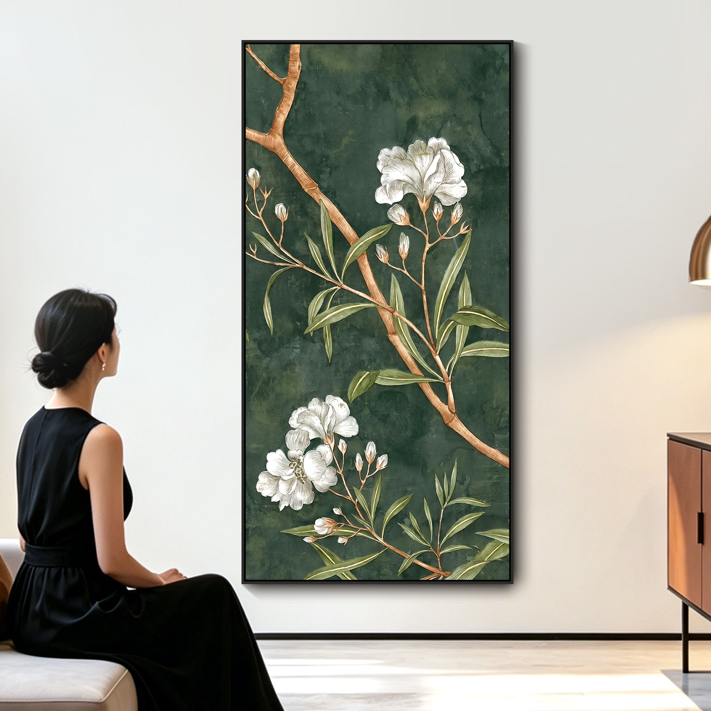 【黛枝】中古风入户玄关装饰画法式复古走廊油画过道挂画