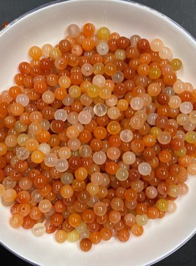 红色多彩金丝玉6mm红色